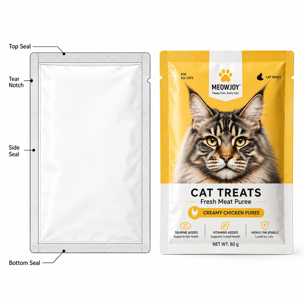 猫条包装 结构线稿