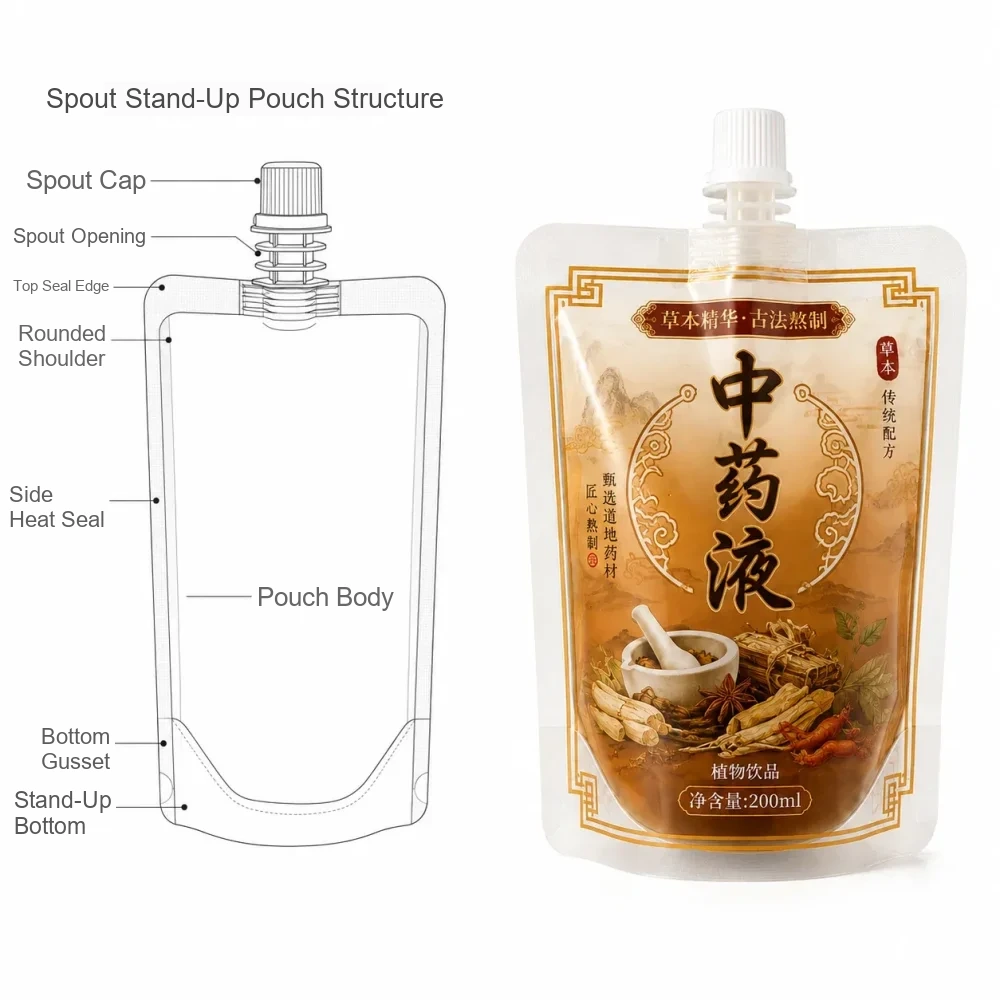 中药液包装定制 结构尺寸图