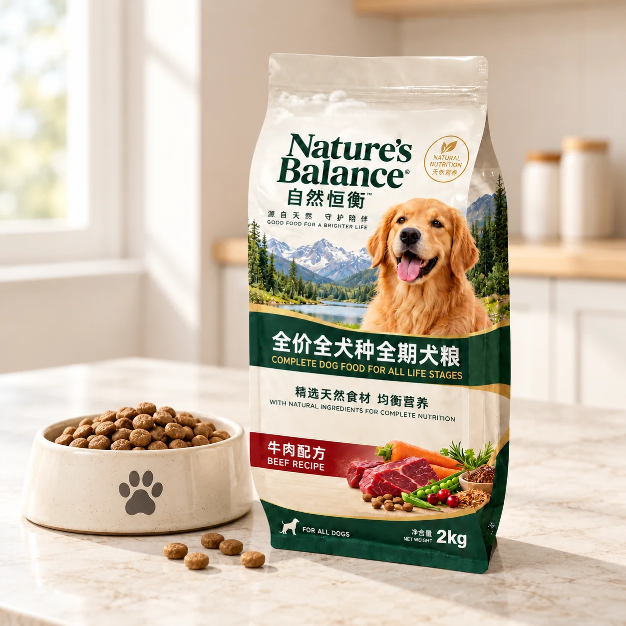 定制犬粮包装袋 家庭使用场景展示