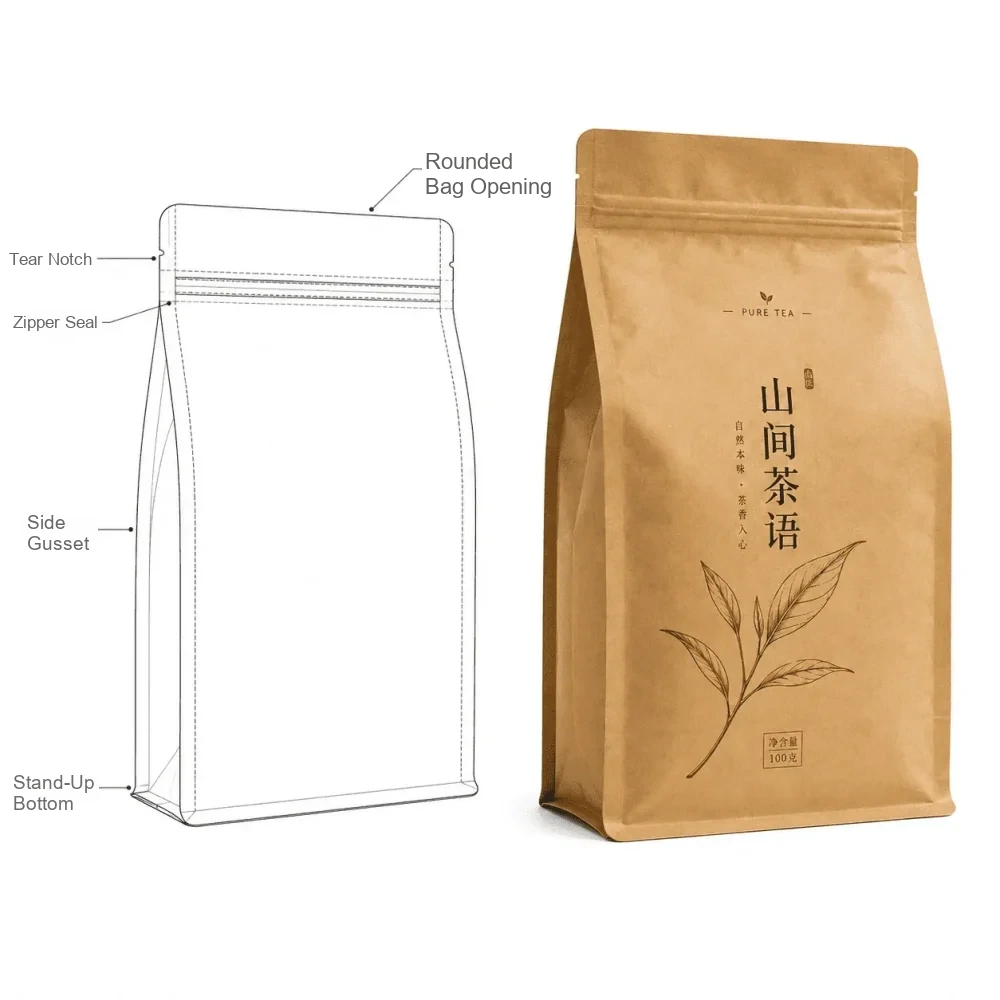 定制茶叶袋 结构线稿