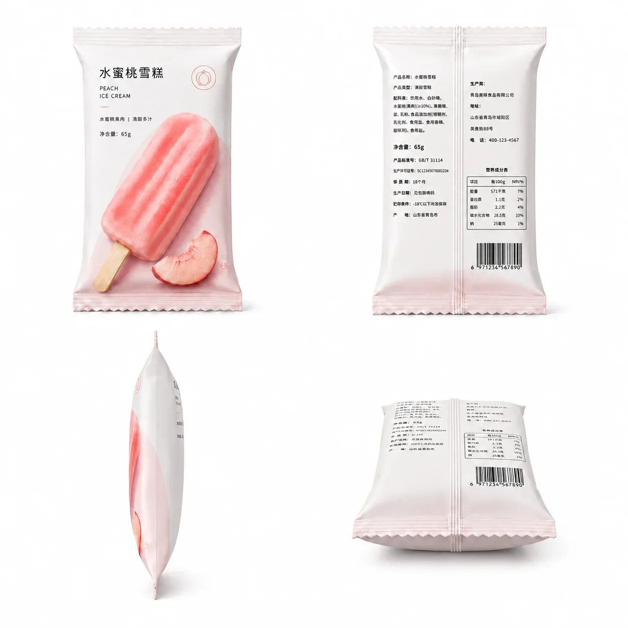 定制雪糕包装 多角度视图