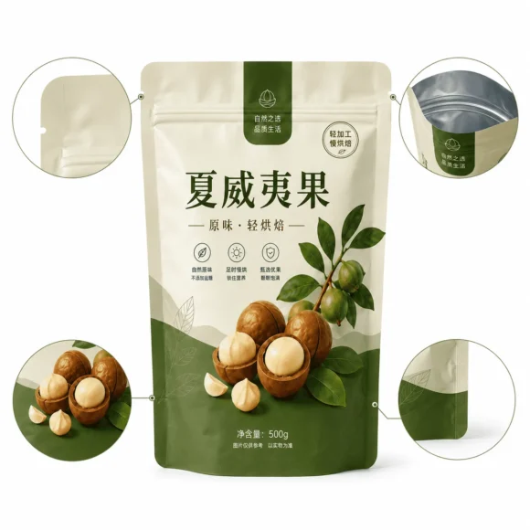 定制坚果包装袋 多角度视图