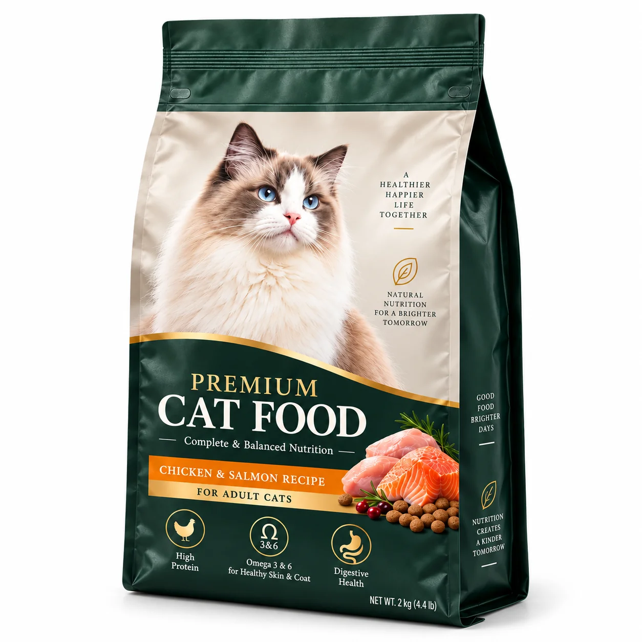 定制猫粮包装袋 主视图