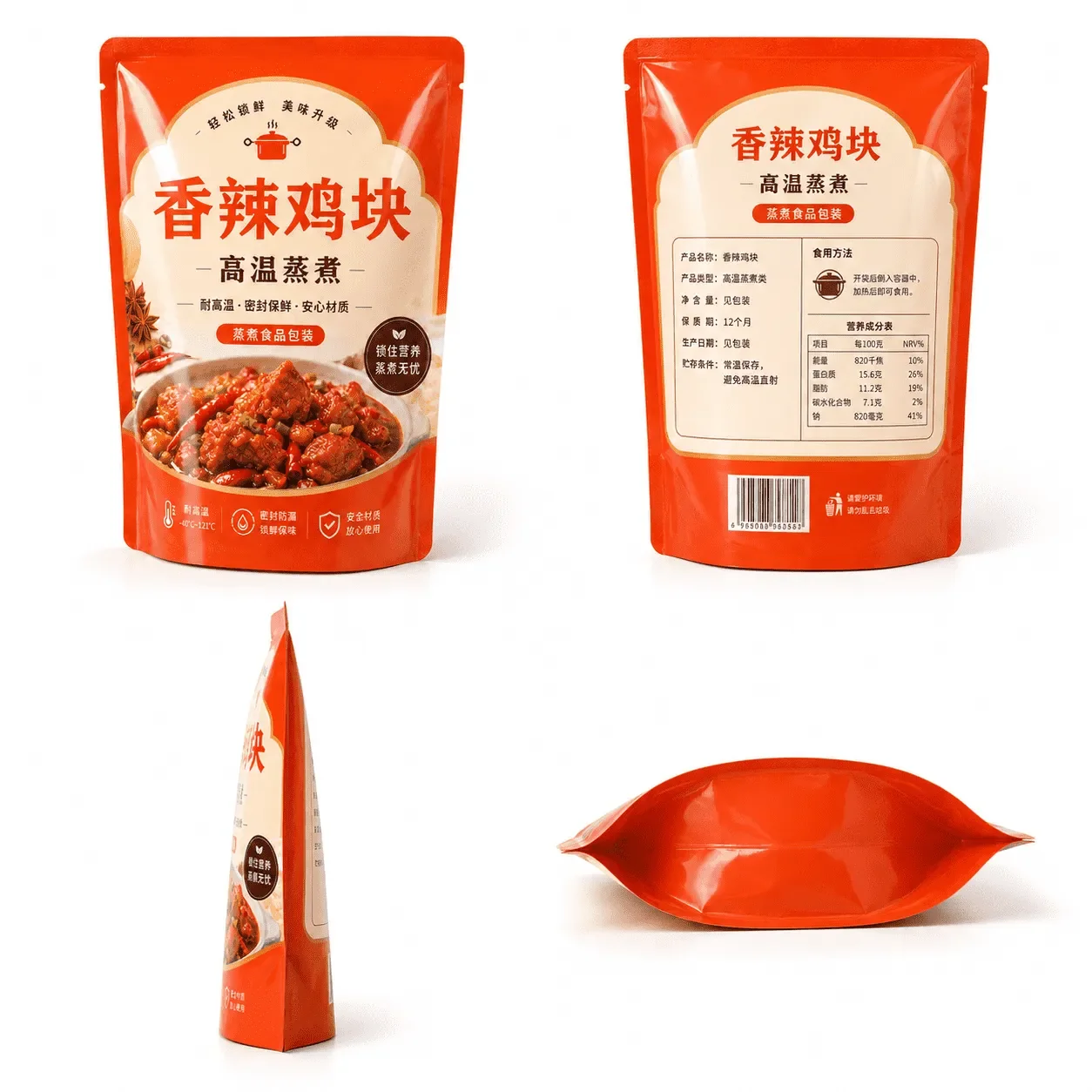 可蒸煮包装 多角度视图