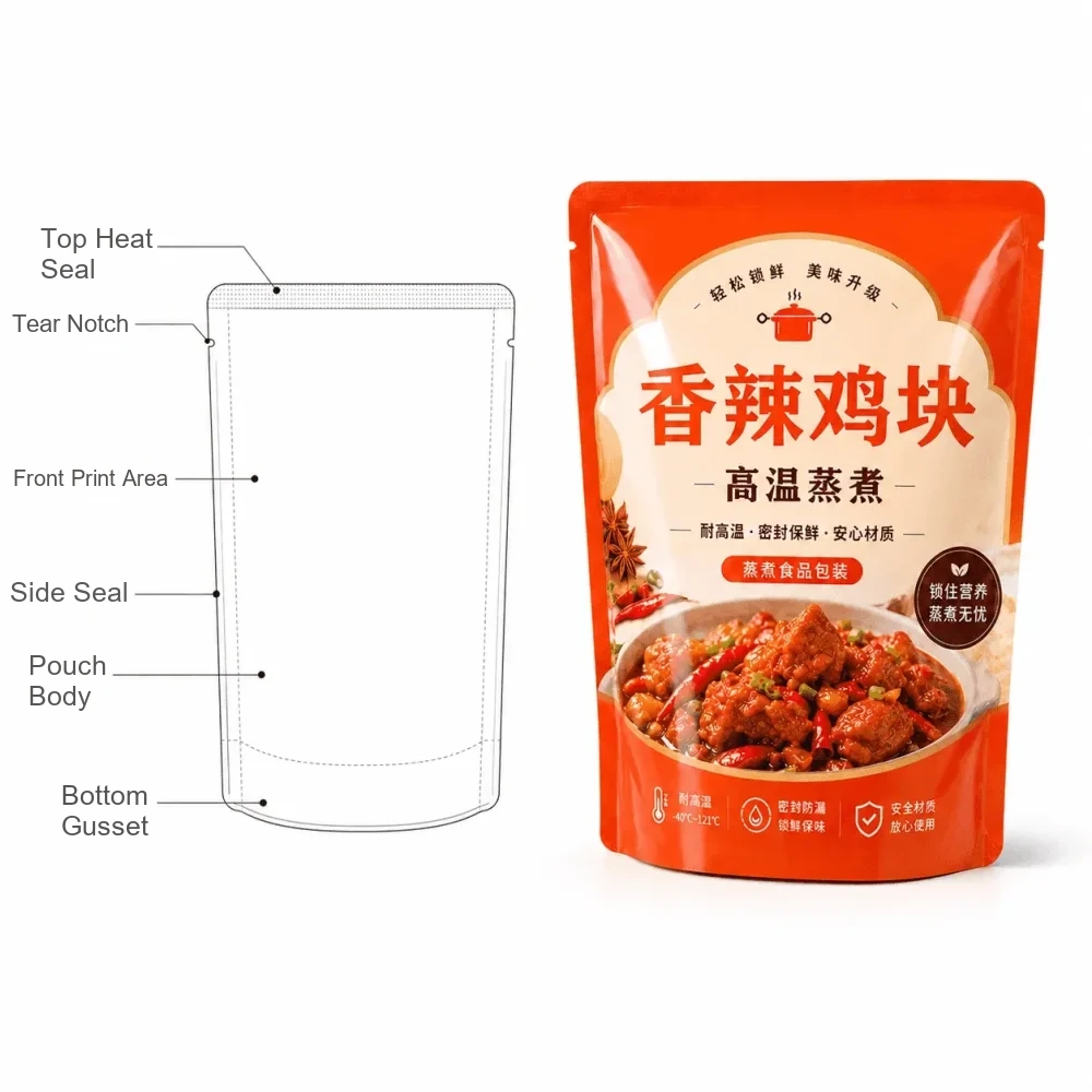 可蒸煮包装 结构线稿