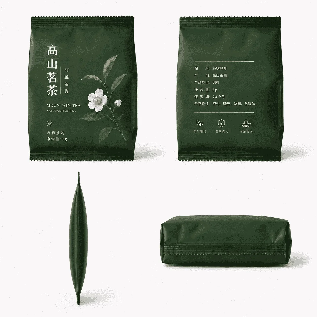 茶叶包装 多角度视图